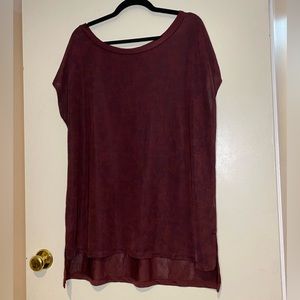 2X Stretchy, Sheer, Red Top